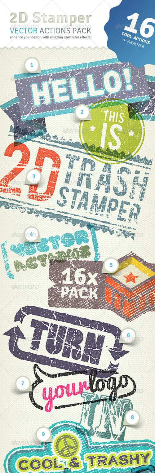 GraphicRiver 2D Trash Stamper - Vector Actions Pack GraphicRiver 2D Trash Stamper - Vector Actions Pack