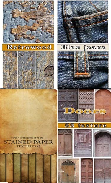 Stained Paper, Textures - Doors,Blue Jeans Texture!