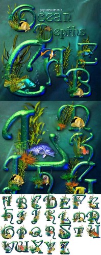 Fonts for Adobe Photoshop - The ocean Alphabet of Depths Fonts for Adobe Photoshop - The ocean Alphabet of Depths