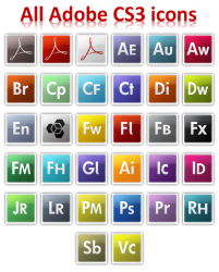 All Adobe CS3 Program Icons.    ICO, PNG