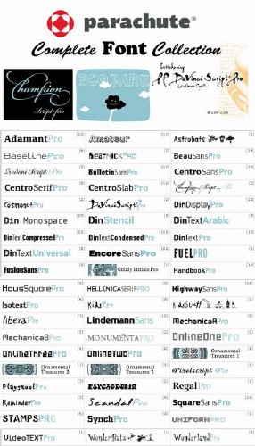 Complete Parachute Font Collection
