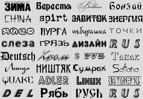 Набор русских кириллических шрифтов Набор русских кириллических шрифтов