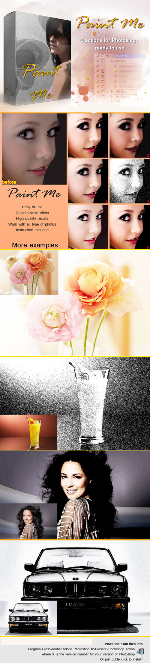 Action for Photoshop - Paint Me Action for Photoshop - Paint Me
