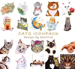Cats Icons.    ICO, PNG