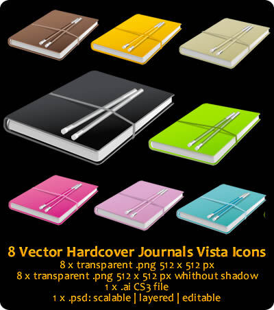 Vector Hardcover Journals