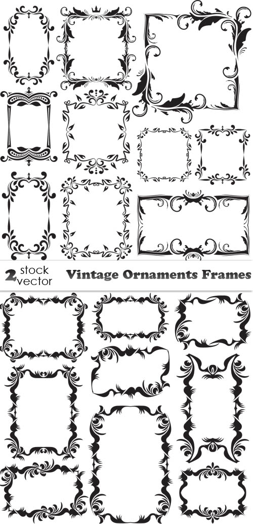 Векторный клипарт - Vintage Ornaments Frames Векторный клипарт - Vintage Ornaments Frames