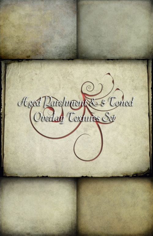 Aged Parchment and 5 Toned Overlay Textures Set Aged Parchment and 5 Toned Overlay Textures Set