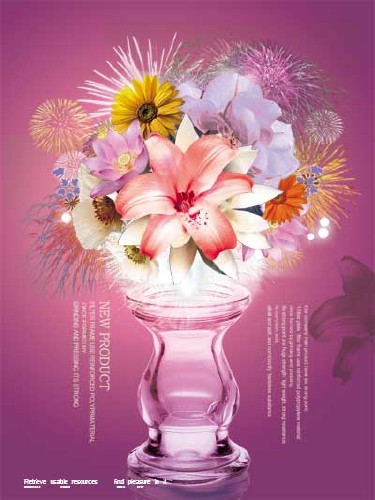 Bouquet of Exotic Flowers PSD
