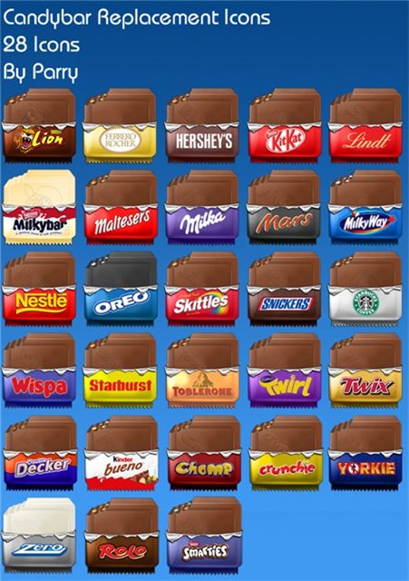 Candybar Replacement Icons - Известные производители шоколада (Иконки) Candybar Replacement Icons - Известные производители шоколада (Иконки)