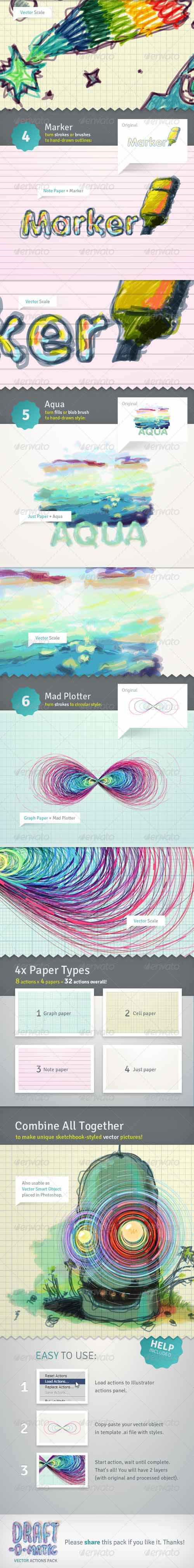 GraphicRiver Draft-O-Matic Sketchbook - Vector Actions Pack GraphicRiver Draft-O-Matic Sketchbook - Vector Actions Pack