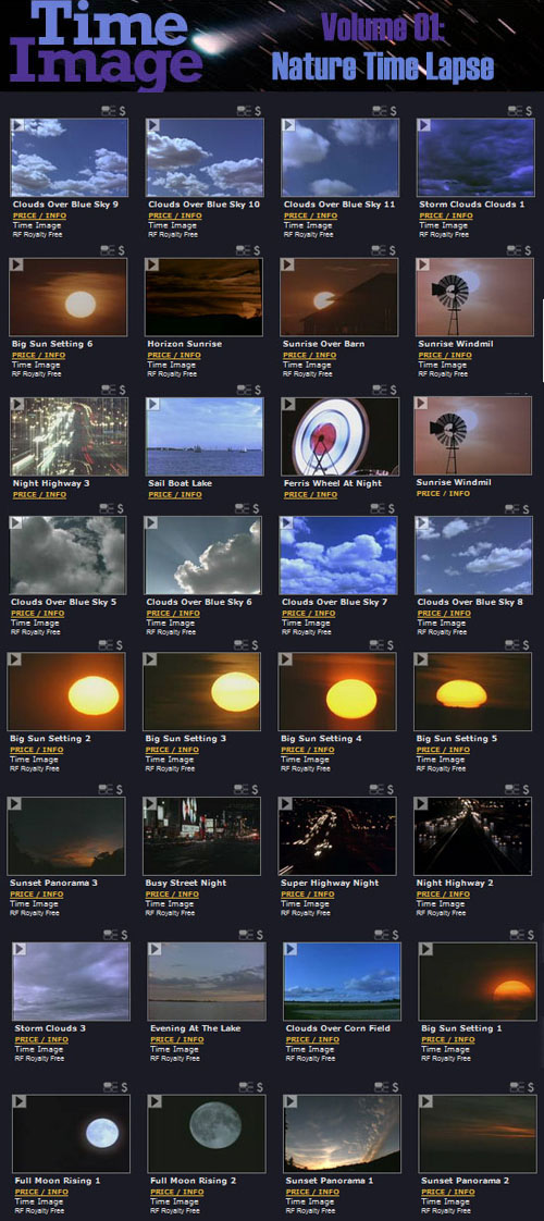 Time Image Volume 01: Nature Time Lapse (NTSC) Time Image Volume 01: Nature Time Lapse (NTSC)