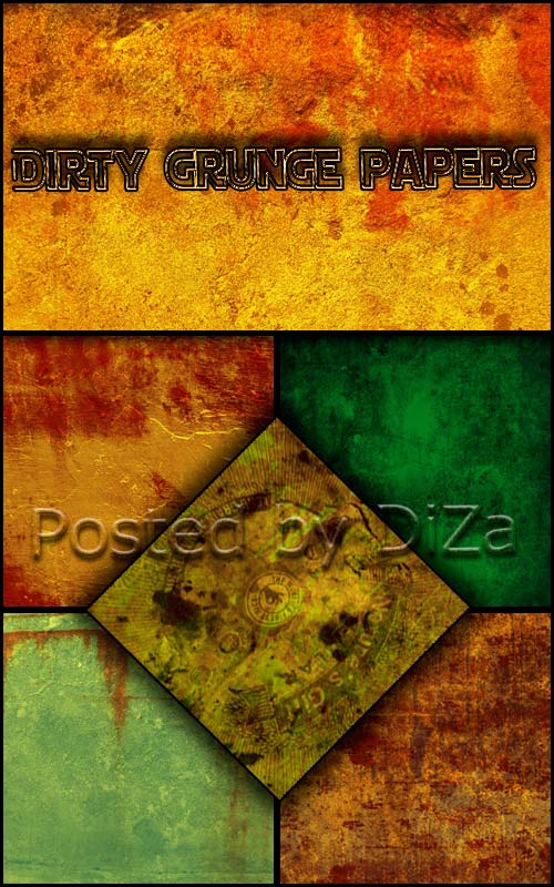 Dirty grunge papers set