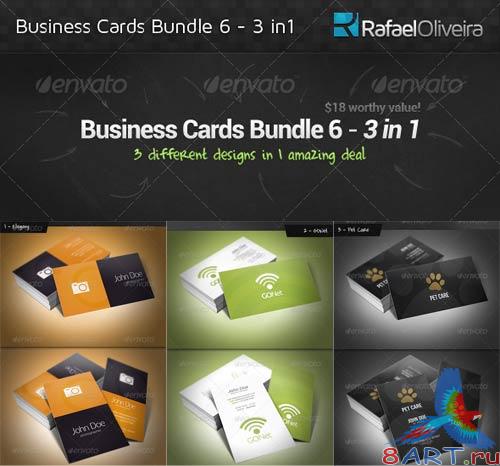 GraphicRiver Business Cards Bundle 6 - 3 in 1