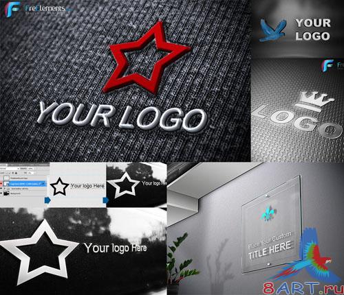 6 3D Logo Mockup PSD Template