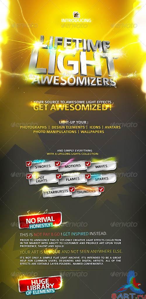 GraphicRiver Lifetime Light Awesomizers - Photoshop Effects