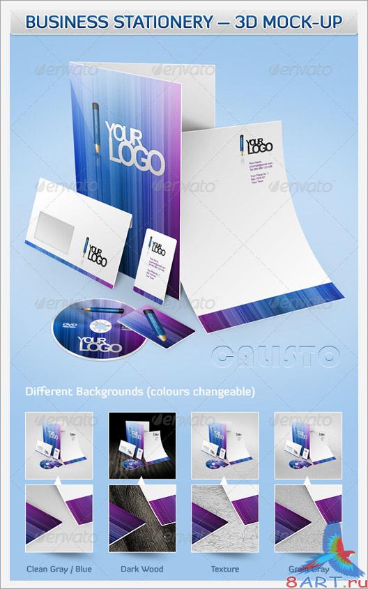 Business Stationery – 3D Mock-Up - GraphicRiver Business Stationery – 3D Mock-Up - GraphicRiver