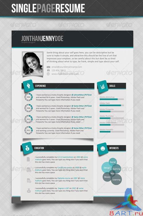 GraphicRiver Clean Single page Resume