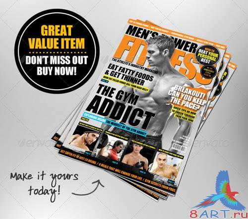 GraphicRiver Men's Power Fitness Magazine Cover Template GraphicRiver Men's Power Fitness Magazine Cover Template