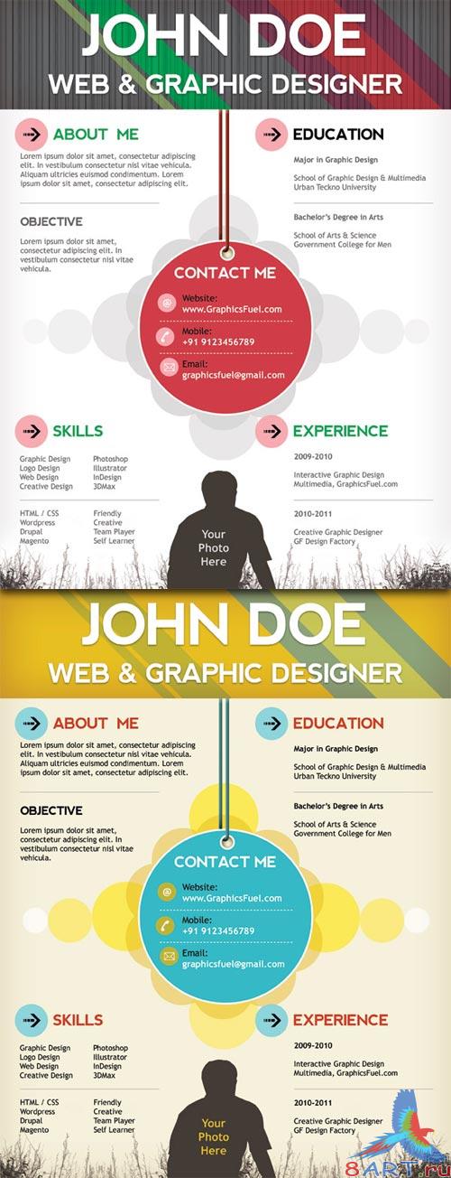 Creative resume / CV PSD template (CMYK print-ready) Creative resume / CV PSD template (CMYK print-ready)