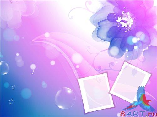 PSD - Puple and Pink Flowers Theme