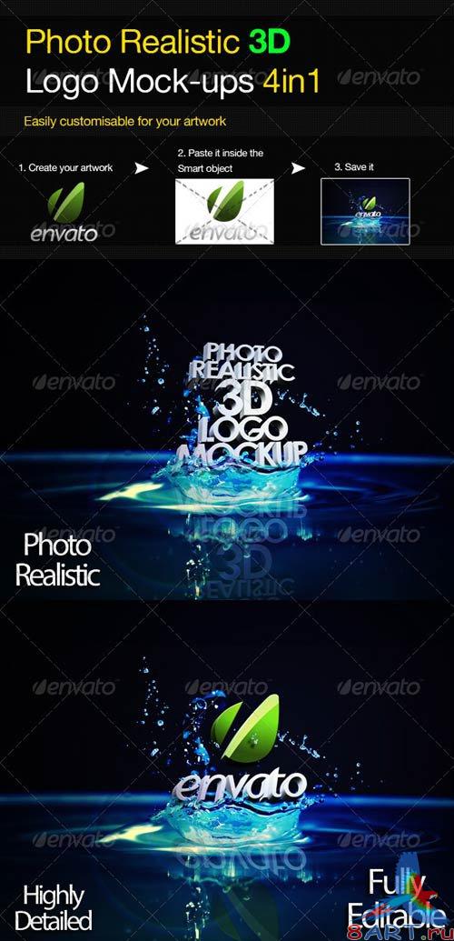 GraphicRiver Photo Realistic 3D Logo Mock-up V.3