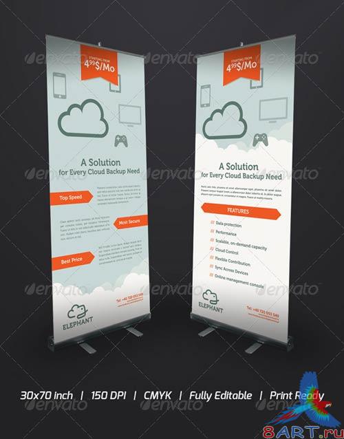 GraphicRiver Elephant Cloud Roll-Up Banner