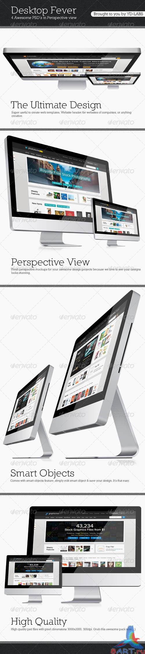 GraphicRiver Desktop Fever Mockup Pack GraphicRiver Desktop Fever Mockup Pack