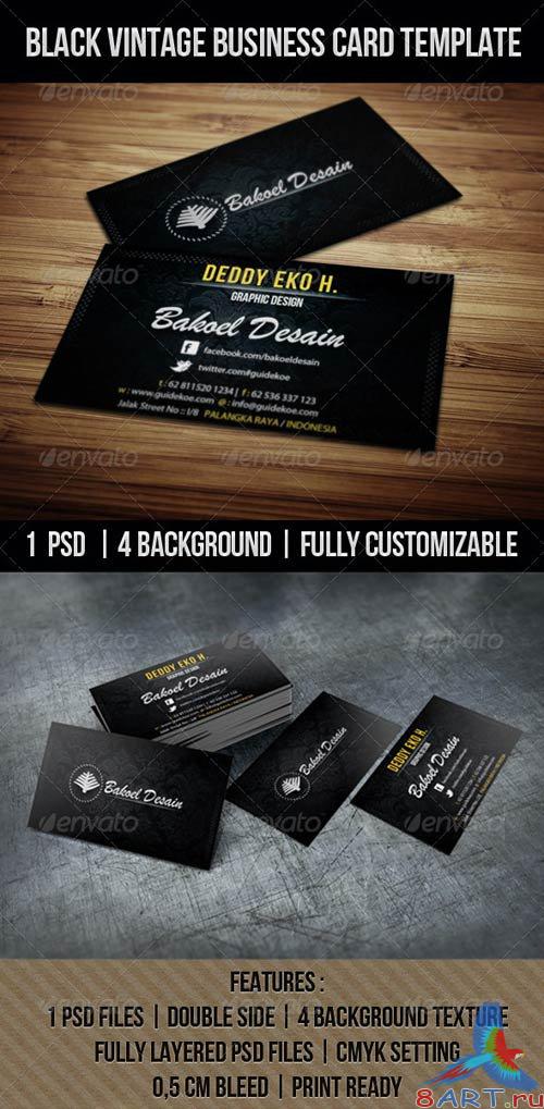 GraphicRiver BLACK VINTAGE BUSINESS CARD