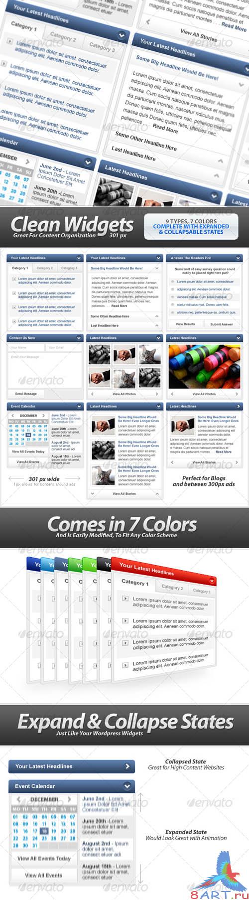 Clean Widgets Designs.For High-Content Sites &#91;GraphicRiver&#93;