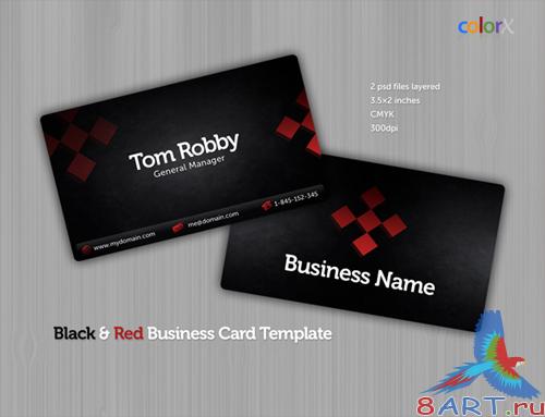 Black & Red Business Card Black & Red Business Card