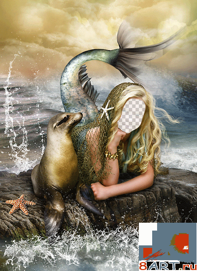 Шаблон чтобы Photoshop - Русалка Шаблон чтобы Photoshop - Русалка