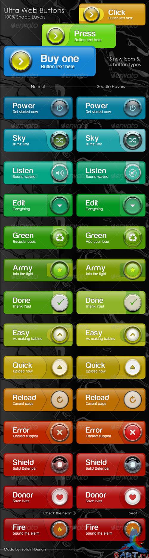 Ultra Web Buttons &#91;GraphicRiver&#93;