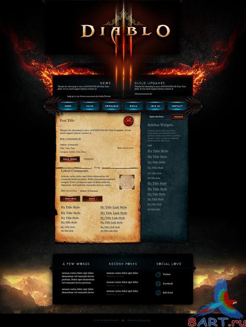 PSD Template - Diablo 3 by Aouzounis PSD Template - Diablo 3 by Aouzounis