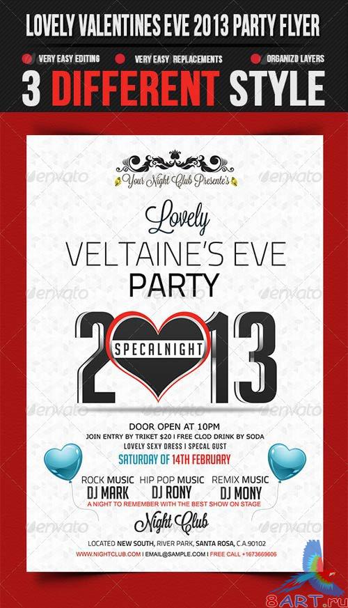 GraphicRiver Lovely Valentines Eve 2013 Party Flyer Template