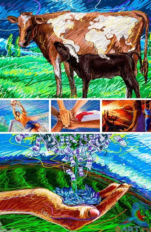PSD Illustrations - Drawings briefly 5 PSD Illustrations - Drawings briefly 5