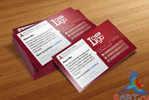 PSD Template - Social Media Business Card