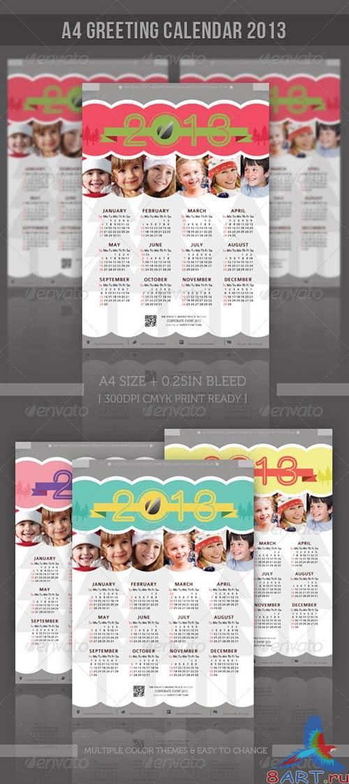 GraphicRiver Greeting A4 Calendar