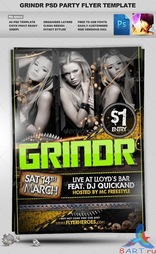GraphicRiver Grindr - PSD Party Flyer Template