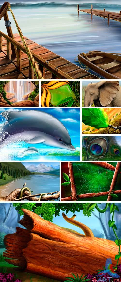 PSD Illustrations - nature 4 PSD Illustrations - nature 4
