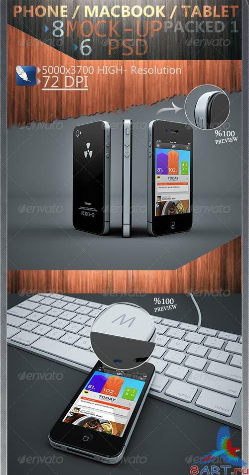 GraphicRiver Phone / Macbook / Tablet Mock-Ups Packed 1