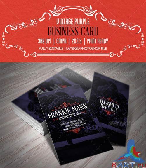 GraphicRiver Vintage Purple Business Card