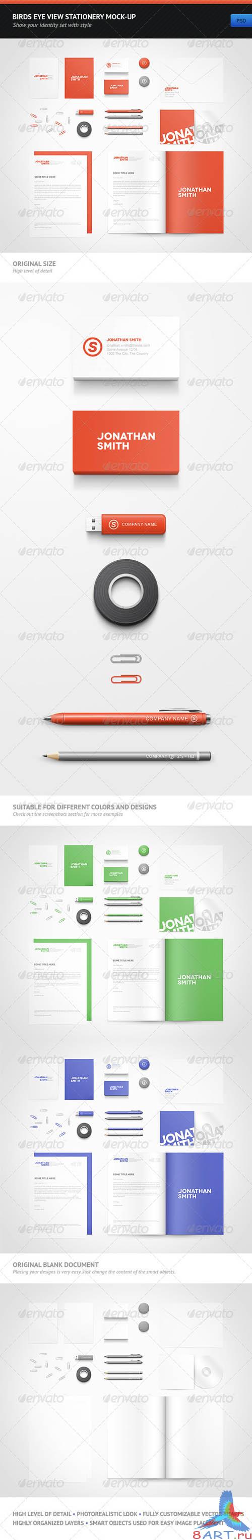Birds Eye View Stationery Mock-up Birds Eye View Stationery Mock-up