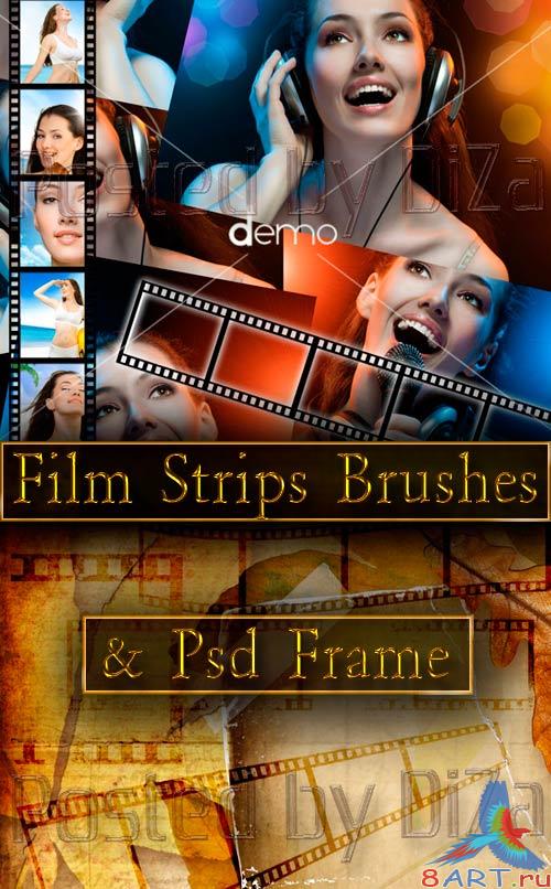 Film Strips Brushes &amp; Psd Frame