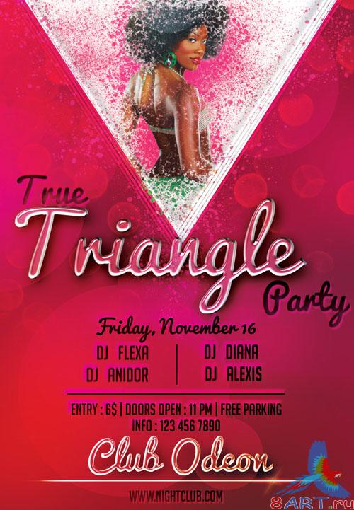 True Triangle Party Flyer/Poster PSD Template