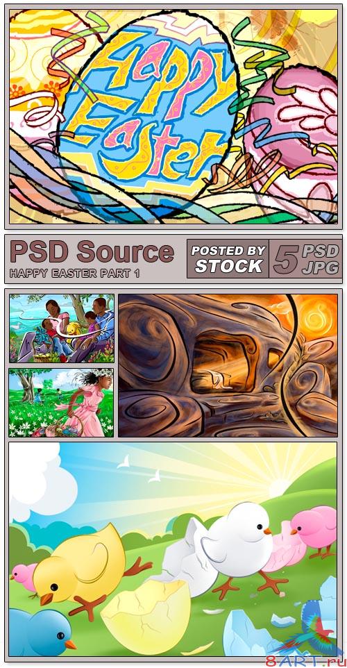 Layered PSD Files - Happy easter 1 Layered PSD Files - Happy easter 1