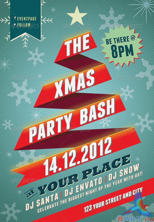 GraphicRiver Xmas Party Bash PSD Flyer