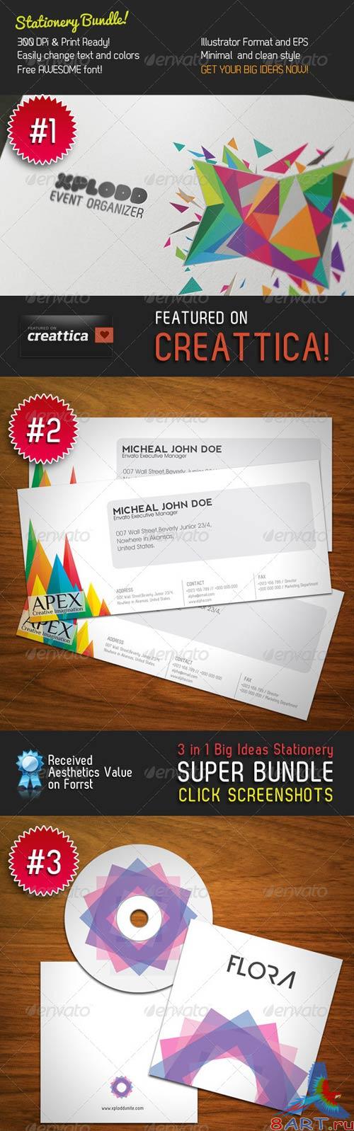 GraphicRiver Big Ideas Stationery 3 in 1 Bundle