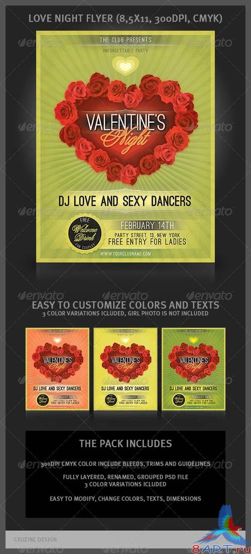 GraphicRiver Valentine's Love Night Flyer