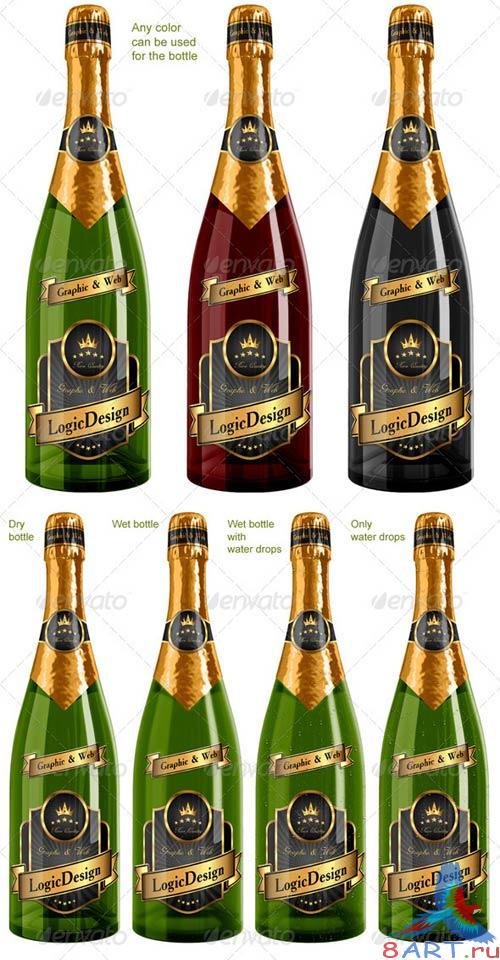 GraphicRiver Bottle Champagne Mock Up