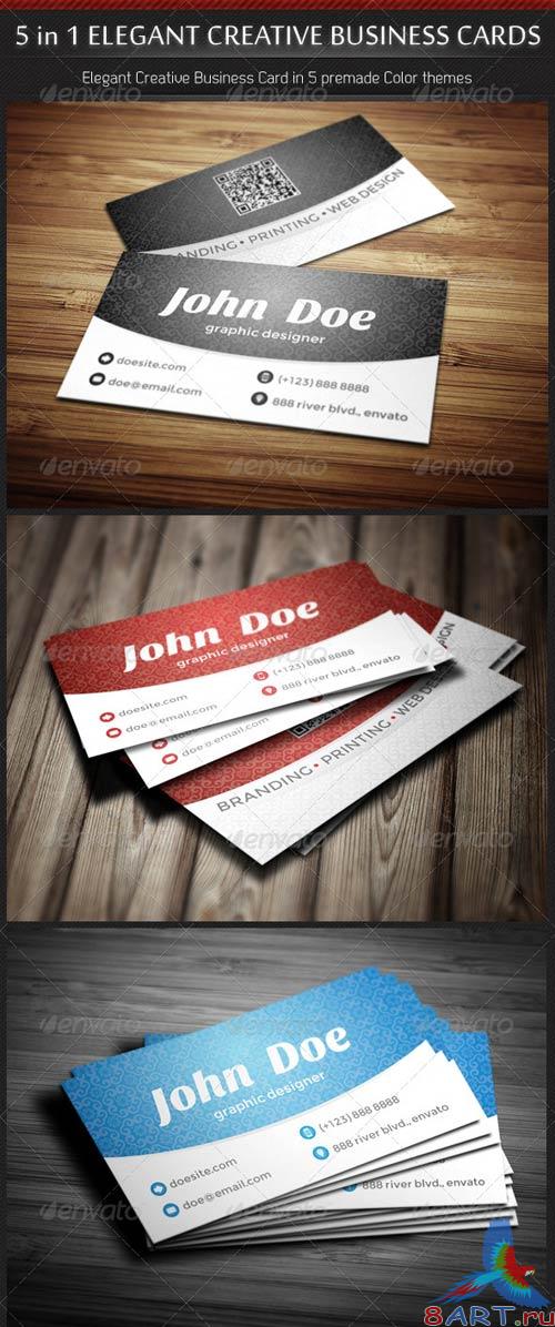 GraphicRiver 5 in 1 Creative Elegant Business Card Template